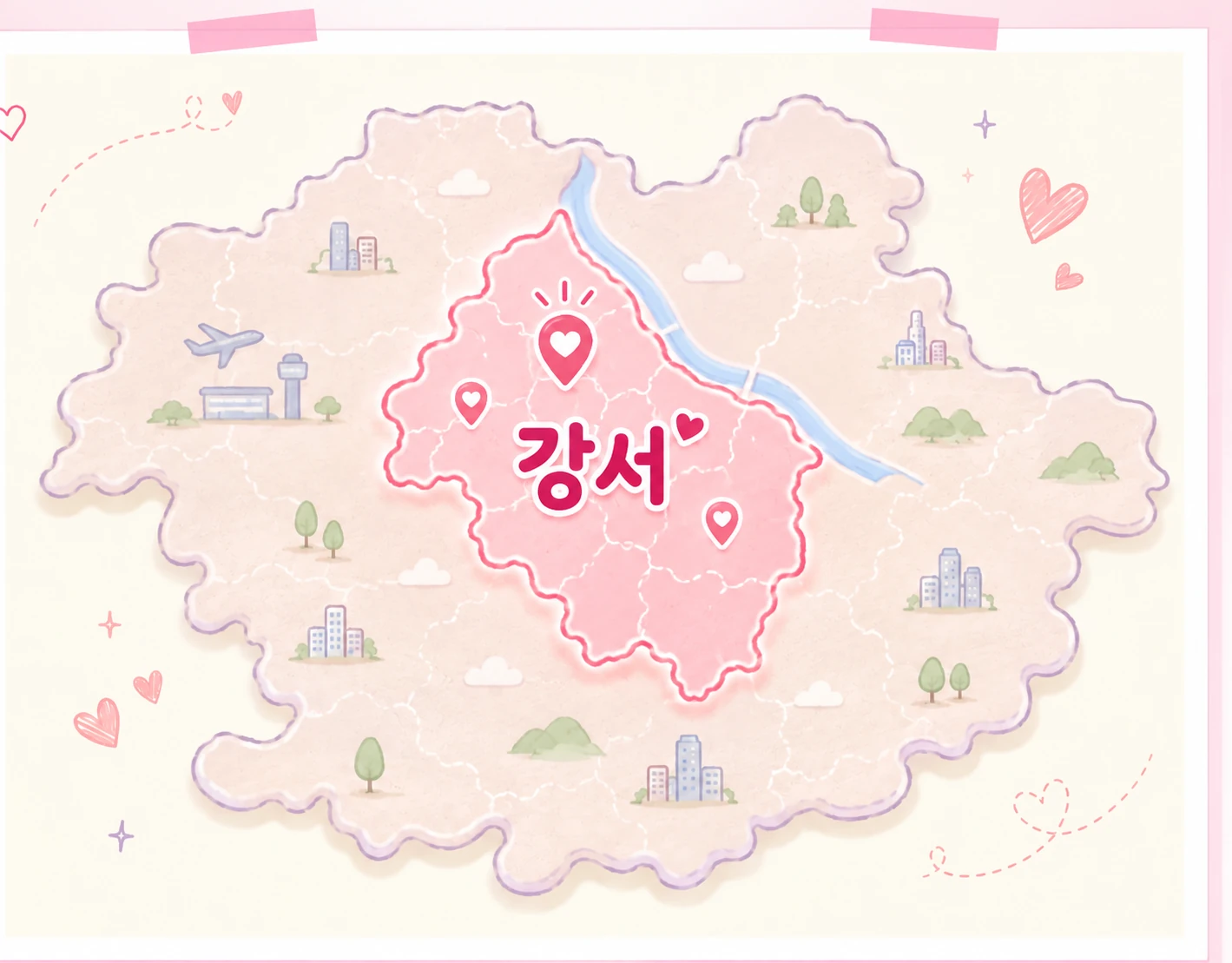 강서 출장 마사지 MZ홈타이 방문 지역 지도